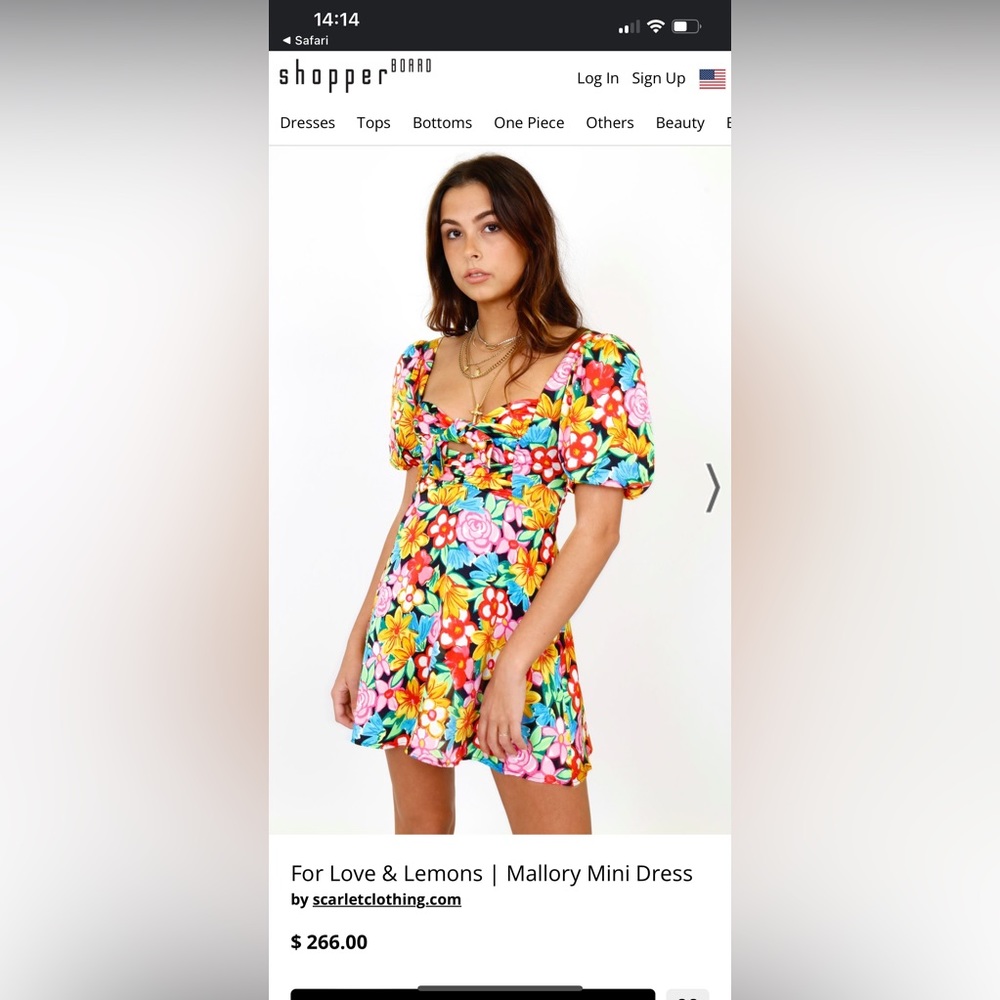 For Love and Lemons XS floral mini dress